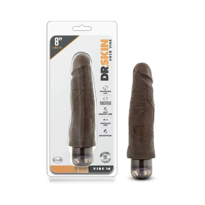 vibrating anal toy for beginners with soft silicone-Dr. Skin - Vibe 14 - Chocolate