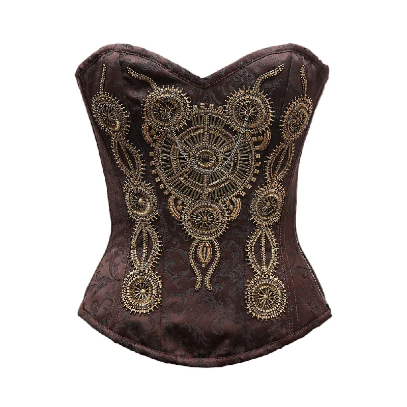 corset for pageant cascades-Pery Steampunk Embroidery Overbust Corset