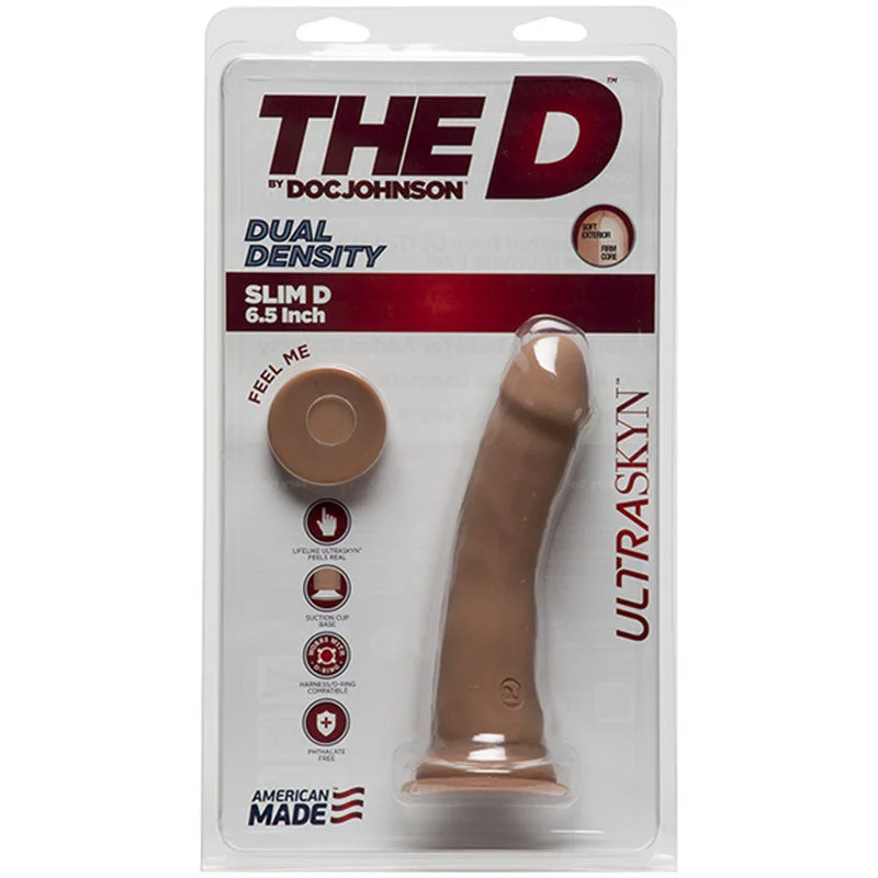 vibrating cock ring for stronger orgasms-The D Slim 6in Without Balls Ultraskyn Caramel