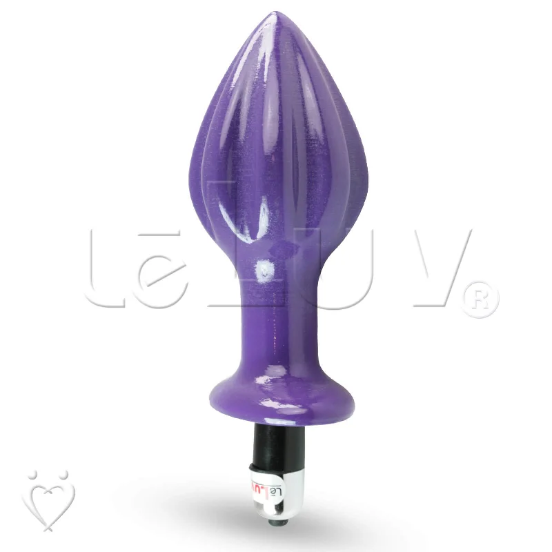 Rechargeable Masturbator Pack-Butt Plug 5.25 Inch 3D Printed Vibrating Grooved - Choose Girth