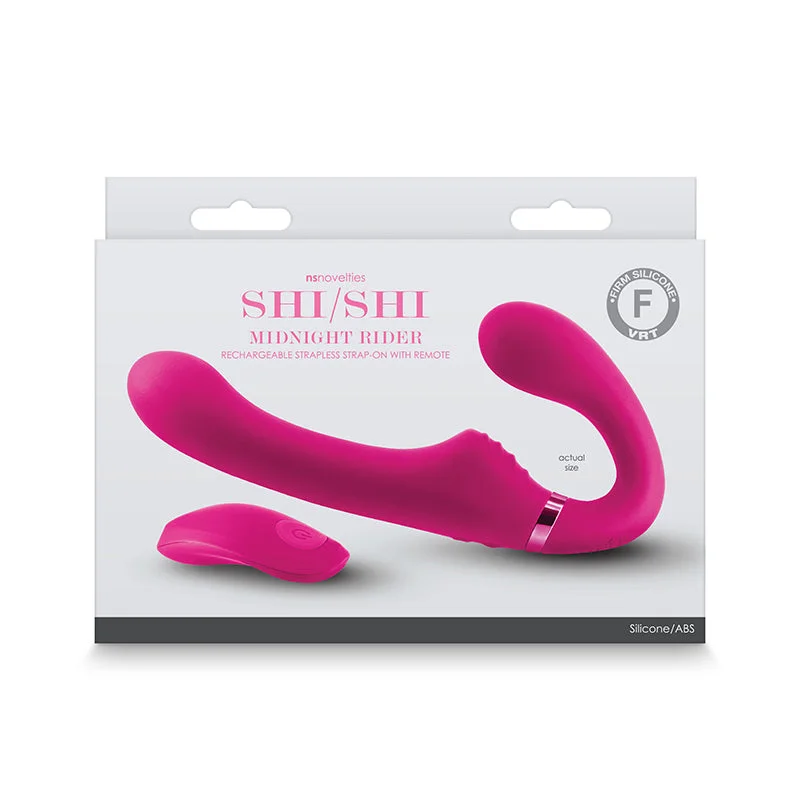 luxury vibrating prostate massager for targeted stimulation-ShiShi Midnight Rider Strapless Strap-On Pink