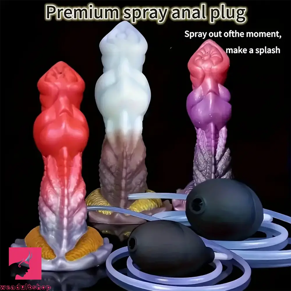 Heart-shaped dildo-7.87in Liquid Silicone Soft Fantasy Odd Monster Squirting Wide Dildo