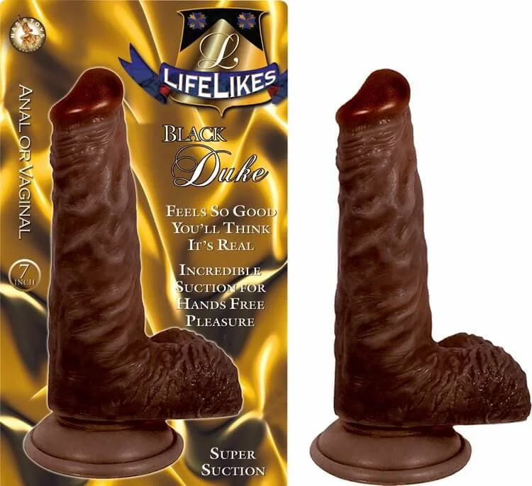 Durable Masturbator Pack-Lifelikes Black Duke Dong 7 Inches | Realistic Pleasure with Suction Cup