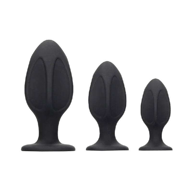 Odor-Proof Masturbator Tool-Ouchdiamond Shape Butt Plug Set Black