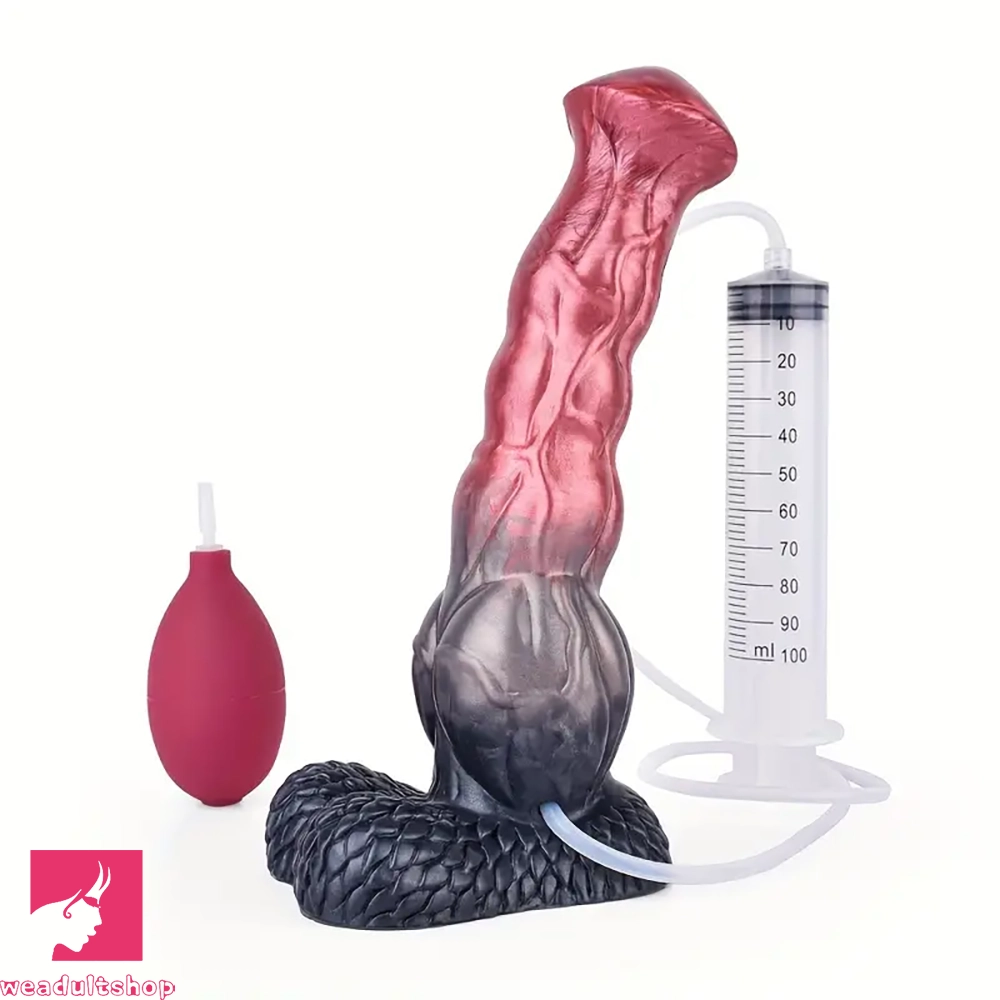 Arched dildo-9.37in Realistic Horse Squirting Silicone Animal Knot Big Soft Dildo