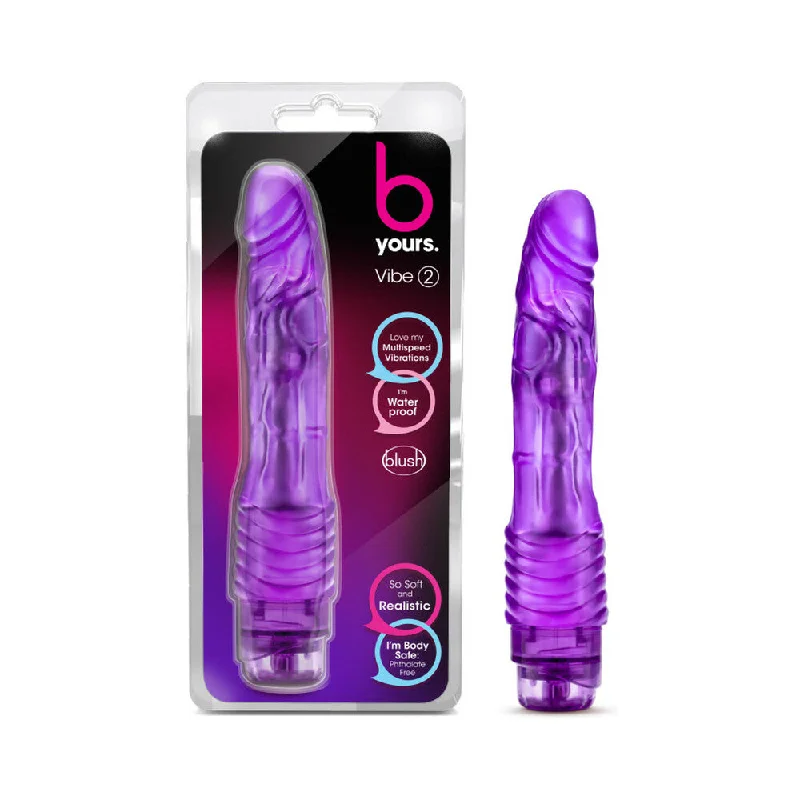 vibrating dildo with multiple settings for deeper penetration-B Yours Vibe #2  Purple