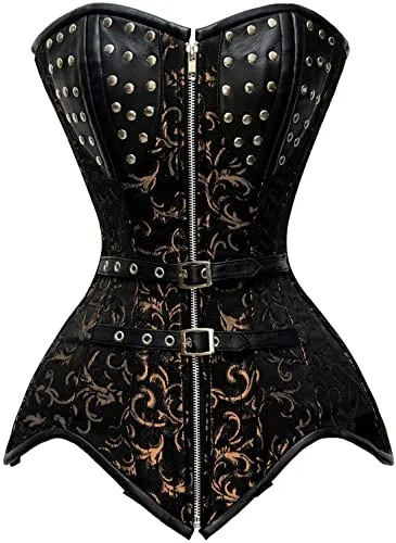 corset for runway flows-Laronde Brocade Steel Boned Overbust Corset