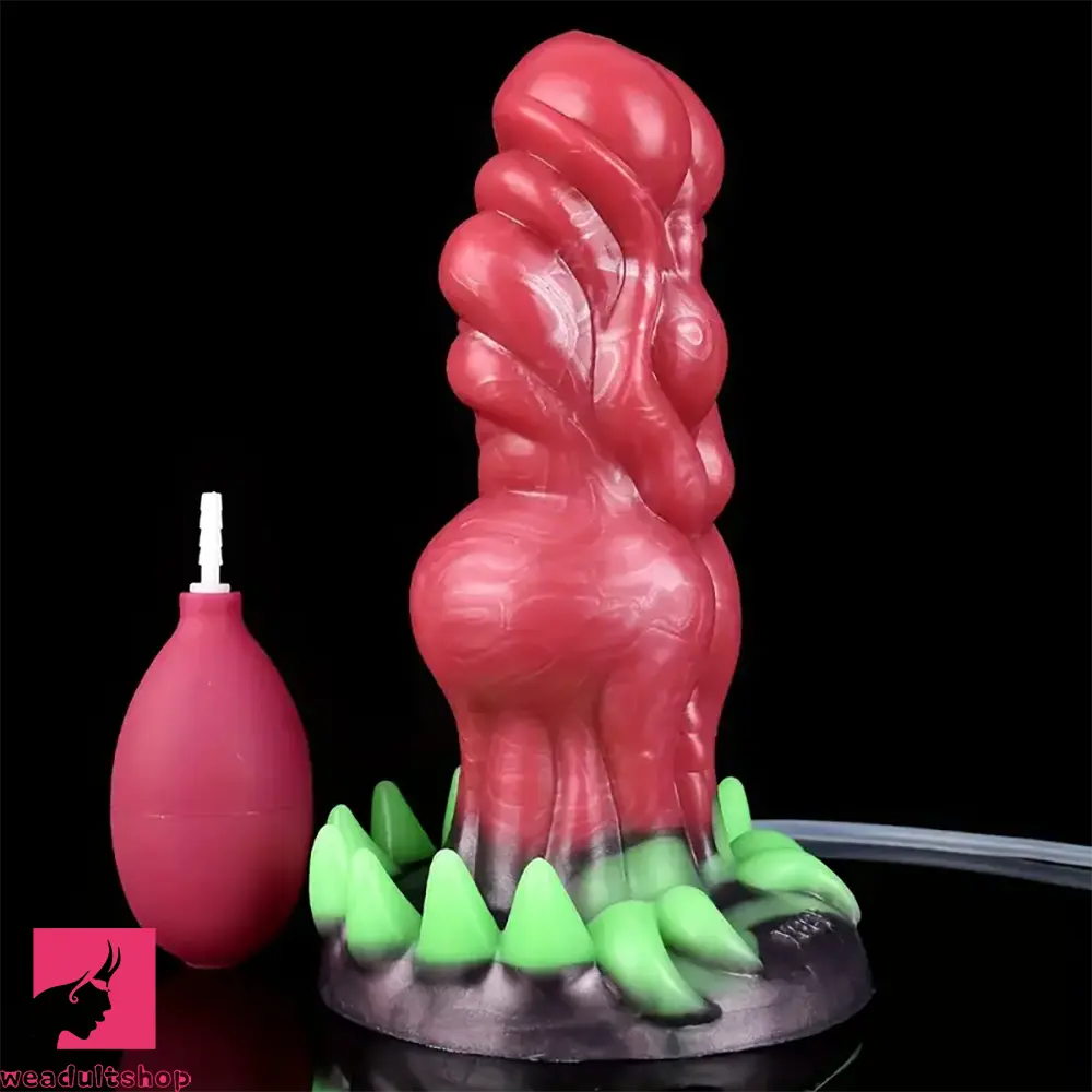 Ridged dildo-7.87in Glow-in-the-Dark Knot Ejaculating Dildo With Water Spray