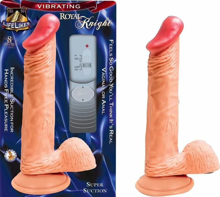 Waterproof Masturbator Grip-Lifelikes Royals Knight 8-Inch Flesh Vibrating Dong - Realistic Pleasure for Intense Satisfaction