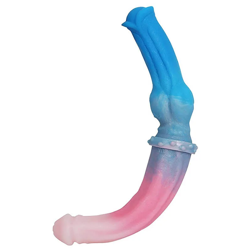 Sleek dildo-Macaron Double Ended Dog Horse Dildo Long Silicone Anal Toys