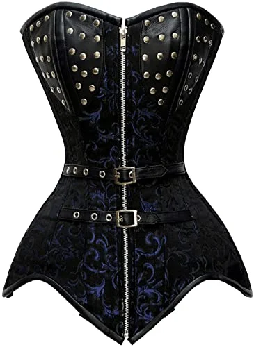 corset for steampunk flows-Visser Brocade Steel Boned Overbust Corset