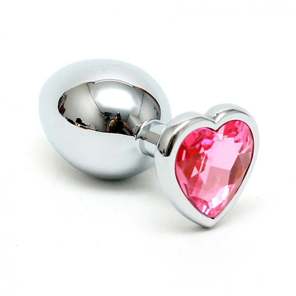 Quiet Masturbator Sleeve-Small Butt Plug With Heart Shaped Crystal