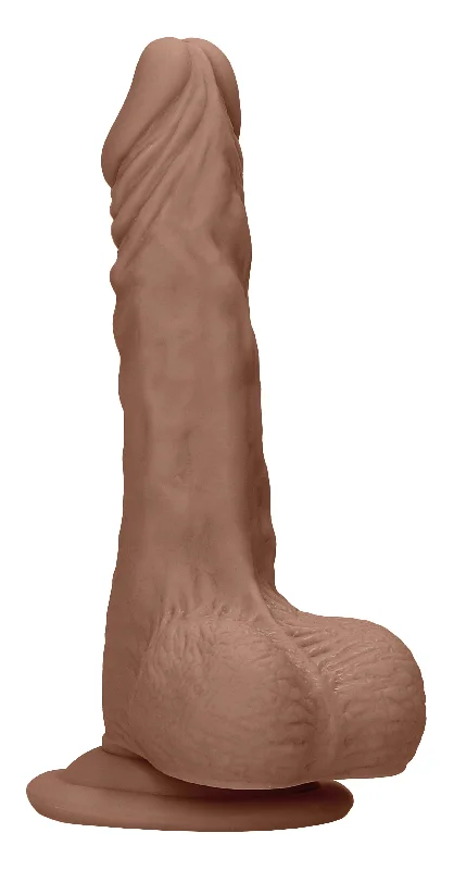 Disposable Masturbator with Texture-8 Inch Dong With Testicles - Tan