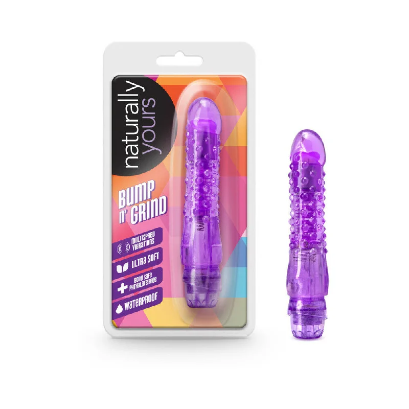 rechargeable vibrating cock ring for men’s performance-Blush Naturally Yours Bump N Grind - Purple