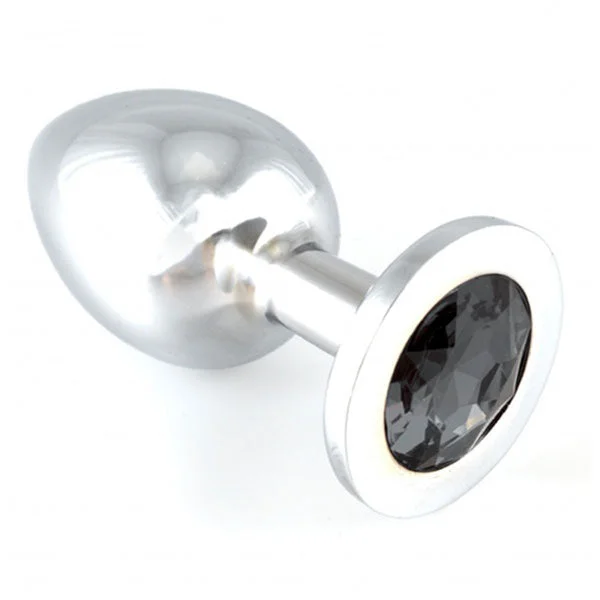 Skin-Friendly Masturbator Pack-Heavy Metal Butt Plug With Black Crystal