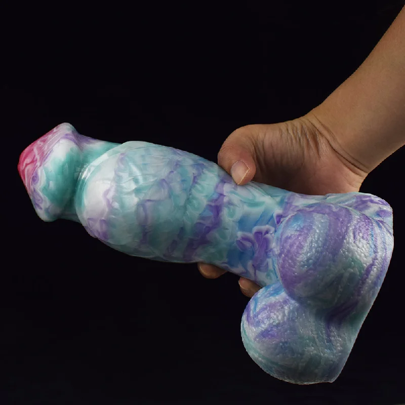 Twist-proof dildo-Super Thick Huge Wolf Dildo Big Testis Straignt Penis With Suction Cup