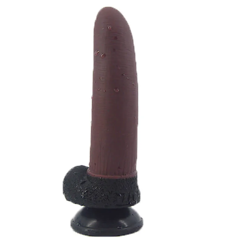 Low-profile dildo-FAAK kangaroo strap on silicone dildo