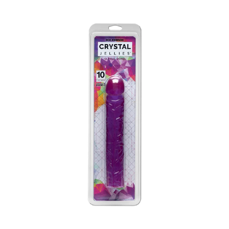 Budget-Friendly Masturbator-Crystal Jellies - Classic Dong Purple 10in