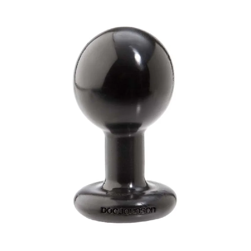 Sleek Masturbator Holder-Round Butt Plug Medium Black