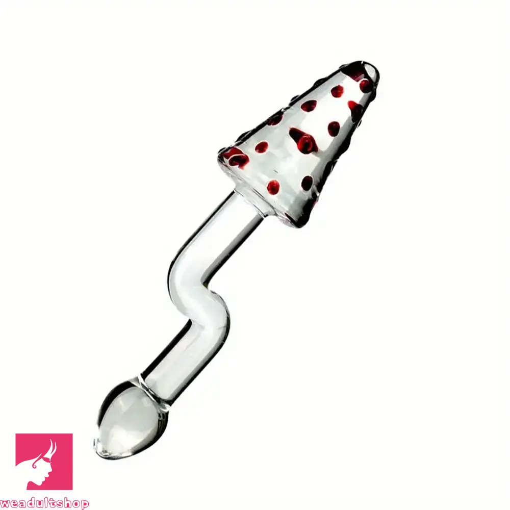 Condensed dildo-8.07in Glass Clear Spiked Big Double Sided Dildo For Clitoral Penis Sex