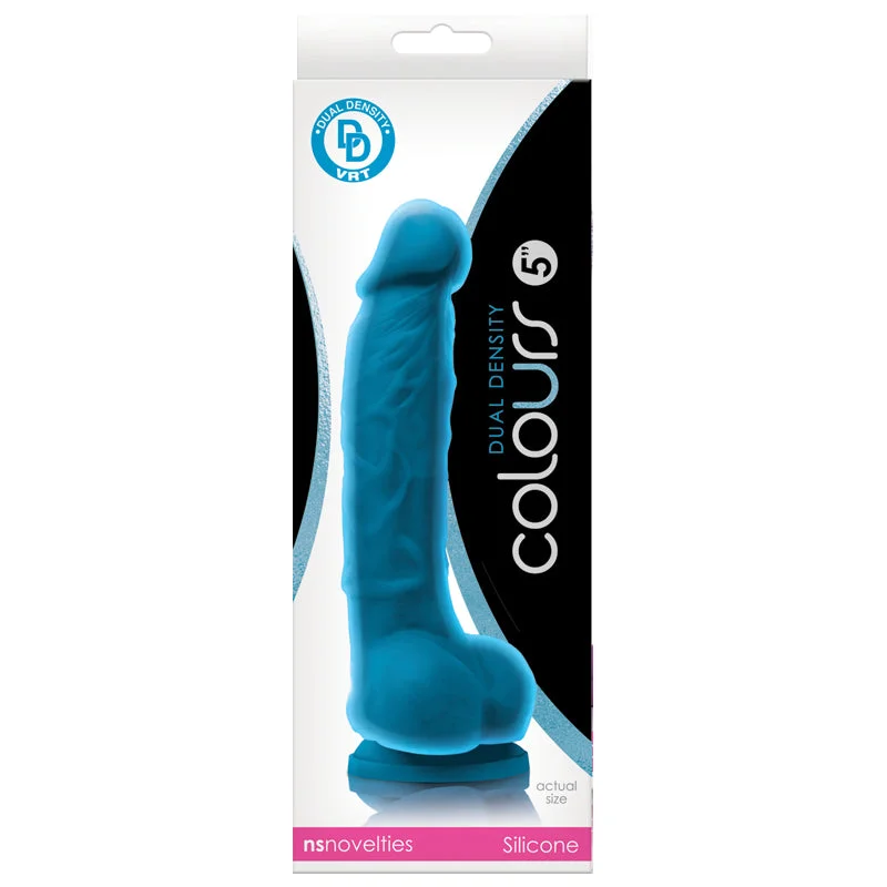 silicone anal plug for comfortable play-Colours Dual Density 5in Blue