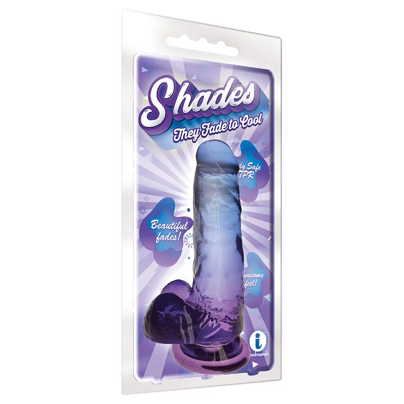 Disposable Masturbator Grip-Shades Medium 7in Jelly TPR Gradient Dong Blue and Violet