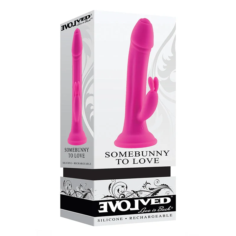 rechargeable vibrating anal beads for deep play-Evolved Somebunny To Love Vibrating Rabbit - Pink