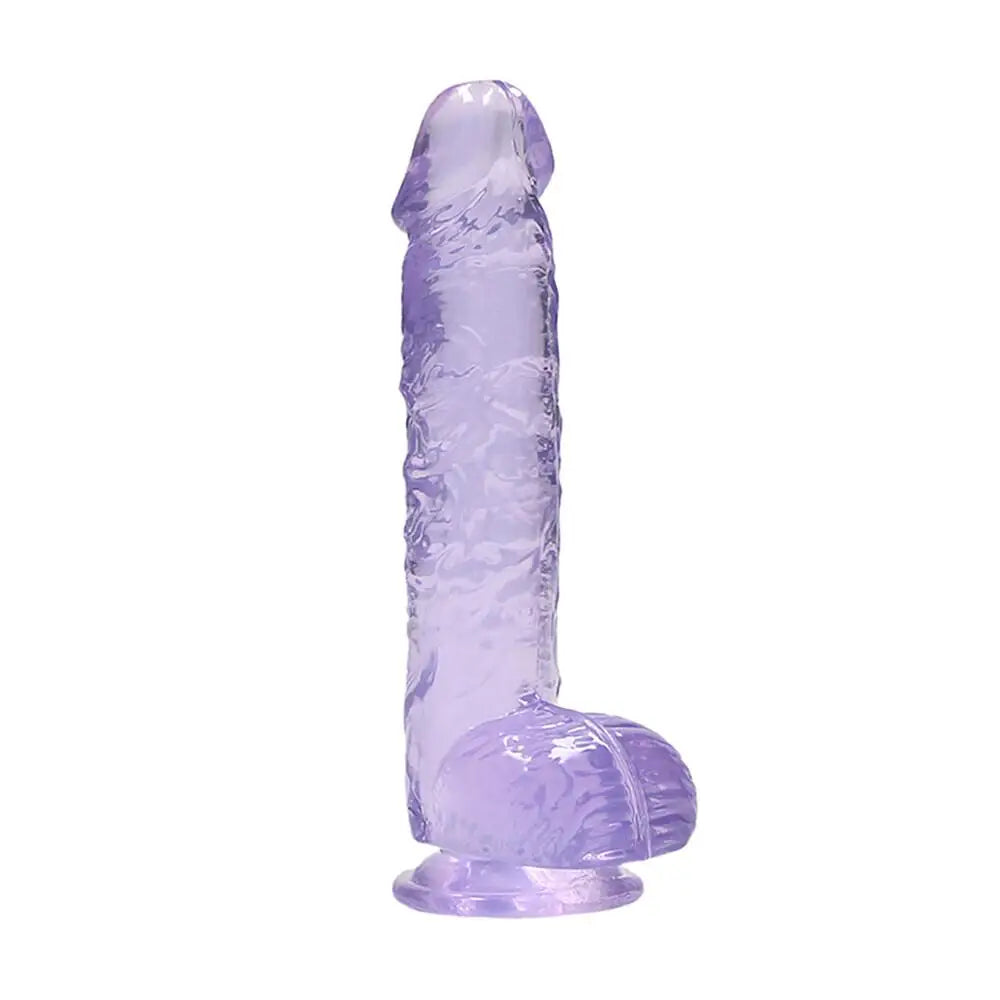 Wind-up dildo-6.7-inch Shots Toys Purple Realistic Dildo with Suction Cup and Balls