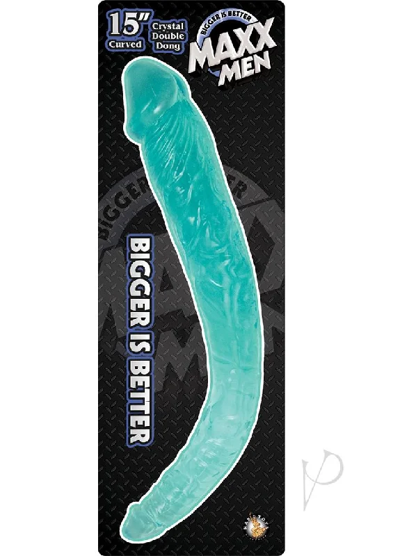 Discreet Masturbator Grip-Maxx Men 15 Crystal Curve Dbl Dong Blue