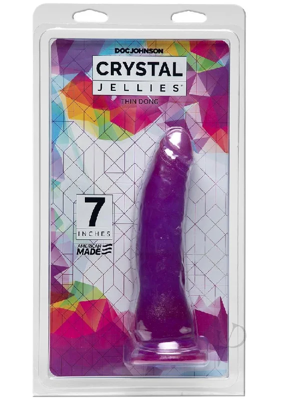 Easy Masturbator Sleeve-Crystal Jellies Thin Dong 7 Purple