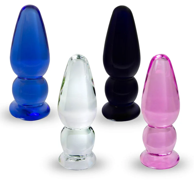 Dual-Layer Masturbator Tool-LeLuv Glass 3.5 Inch Beginner Butt Plug