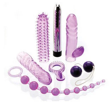 High-Feel Masturbator-Adam And Eve The Complete Lovers Kit - Purple