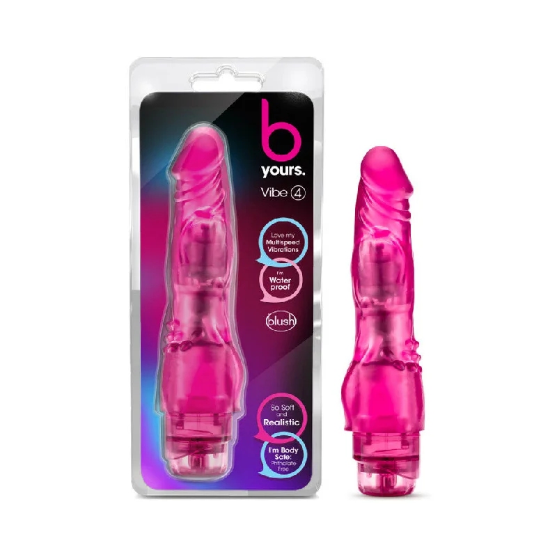 rechargeable vibrating anal plug for extended play-Blush B Yours Vibe #4 - Pink