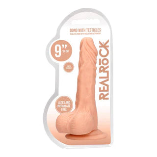 Silent Masturbator Pack-Realrock Realistic Dong With Balls 9" by Shots