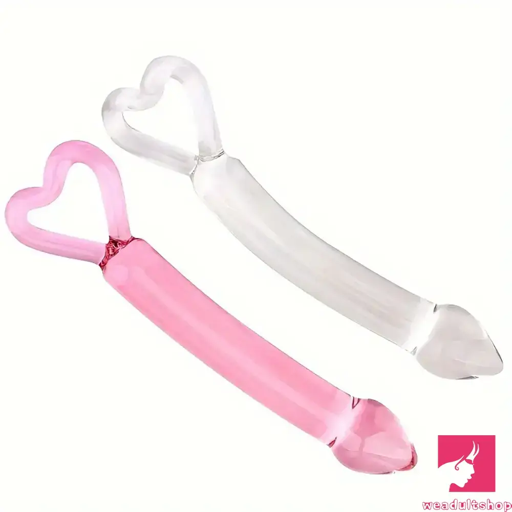 Rounded dildo-7.87in Clear Premium Unisex Glass Crystal Dildo For Female Male Gay