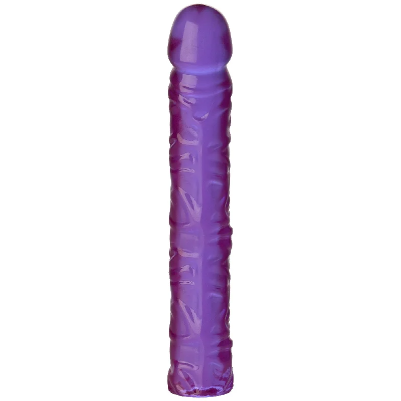 Waterproof Masturbator Insert-Crystal Jellies Classic Dong 10 Inch - Purple