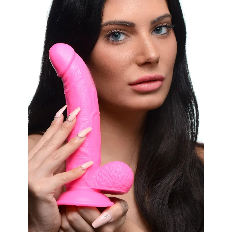 Post-play dildo-Pop Pecker 7.5 Inch Dildo With Balls - Pink