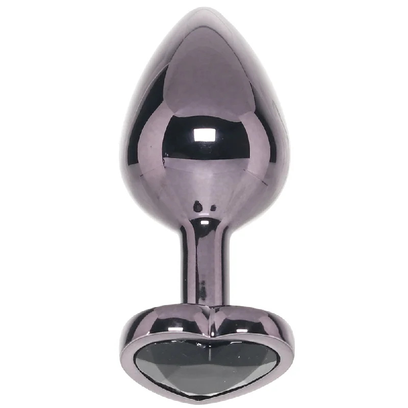 Tight-Fit Masturbator Tool-Jewel Black Diamond Heart Plug in Large