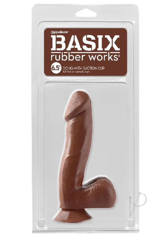 Compact Masturbator Option-Basix 6.5 Dong W/suction Brown