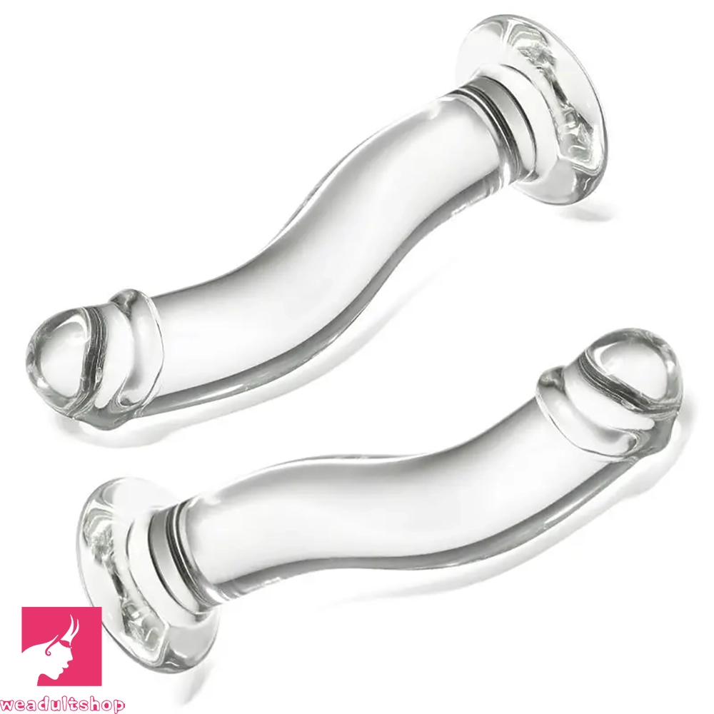 Spring-loaded dildo-6.77in Transparent Glass Realistic Companion Dildo For Adult Love