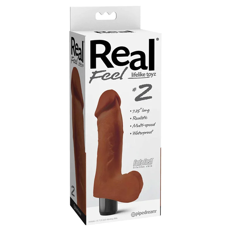 vibrating dildo with textured surface for added sensations-Real Feel Lifelike Toyz No.2 - Brown