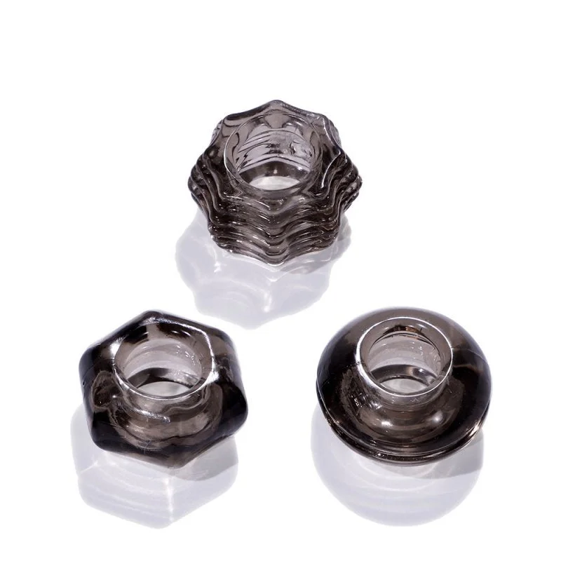 Everyday Sexy 3 Piece Crystal Cock Ring Set - Black