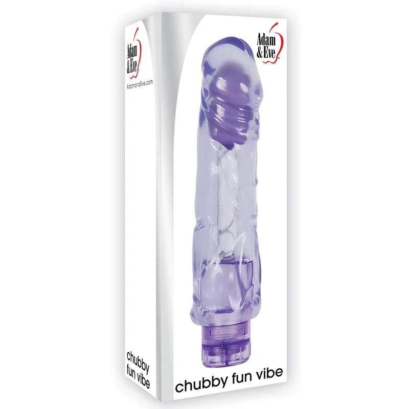 vibrating dildo for both anal and vaginal play-Adam & Eve Chubby Fun Vibe Purple