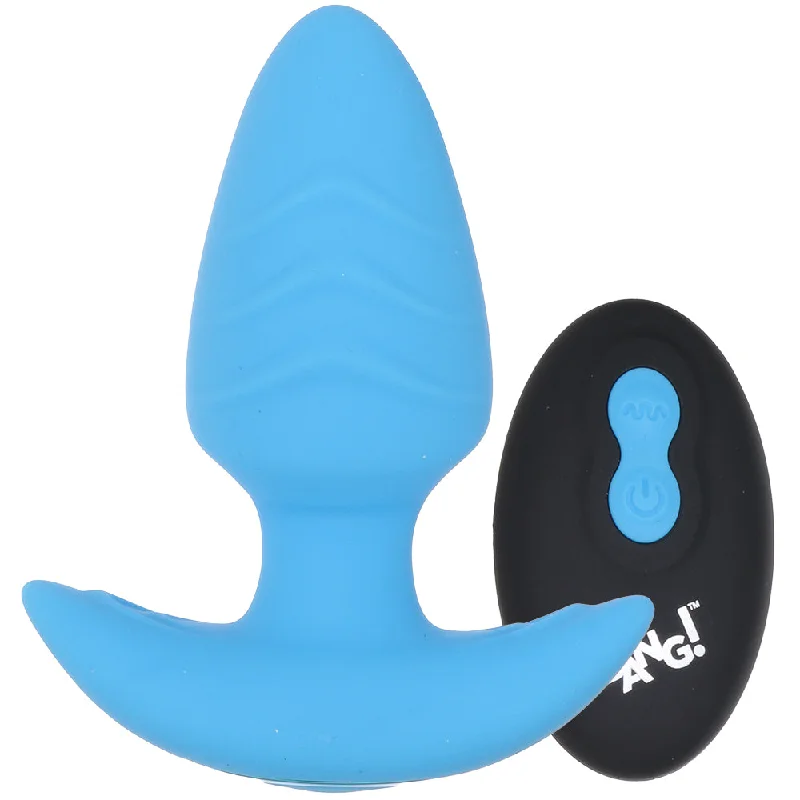 Easy-Store Masturbator Tool-Bang! Rotating & Vibrating Butt Plug in Blue