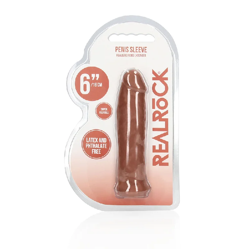 vibrating love egg for couples with Bluetooth control-Real Rock Penis Extender - 6" Mocha