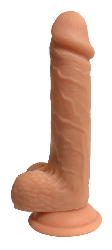 Warp-resistant dildo-Easy Rider 7 Inch Dual Density Dildo With Balls - Light