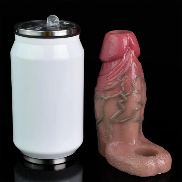 Realistic Girthy Cock Sleeve - Penis Ring Delay Ejaculation Enlarger Sex Toy for Men