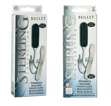 Tight-Grip Masturbator Pack-Sterling Collection Slimline Velvet Cote Bullet With Plug In Jack