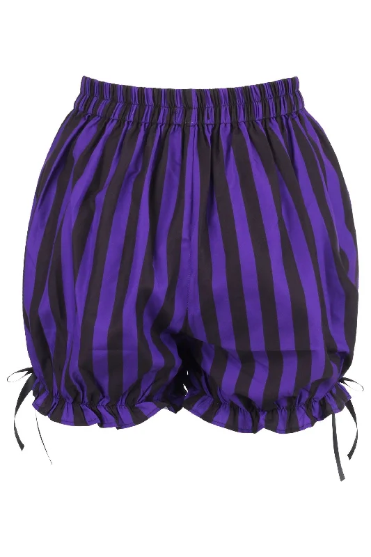 sexy lingerie with lace trim-Purple/Black Striped Bloomers