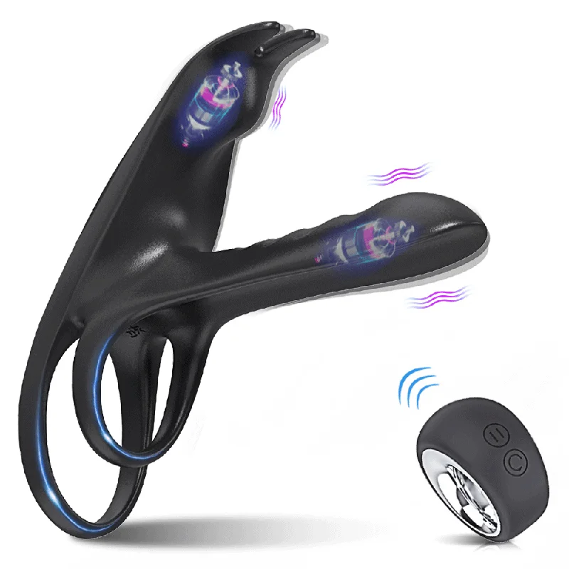 Couple Vibrator with Dual Motor Cockring Wireless Remote Control Penis Ring